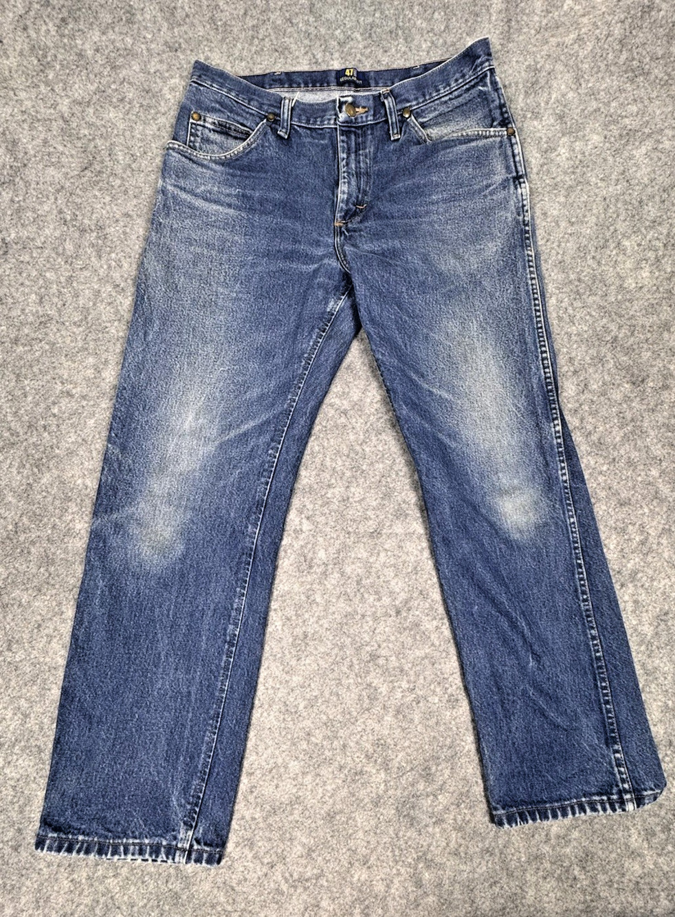 Wrangler Jeans Mens 47MWZPW 33X30 Blue Denim Distressed Regular Fit